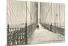 Promenade, Brooklyn Bridge, New York City-null-Mounted Art Print