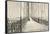 Promenade, Brooklyn Bridge, New York City-null-Framed Stretched Canvas