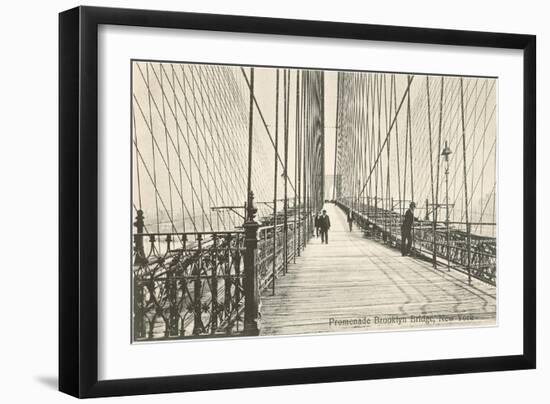 Promenade, Brooklyn Bridge, New York City-null-Framed Art Print