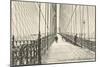 Promenade, Brooklyn Bridge, New York City-null-Mounted Art Print