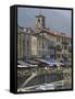 Promenade Cafes by the Old Harbour, Cannobio, Lago Maggiore, Switzerland, Europe-James Emmerson-Framed Stretched Canvas
