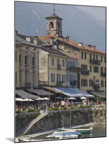 Promenade Cafes by the Old Harbour, Cannobio, Lago Maggiore, Switzerland, Europe-James Emmerson-Mounted Photographic Print