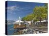 Promenade Cafes, Torre Del Benaco, Lake Garda, Veneto, Italy, Europe-James Emmerson-Stretched Canvas