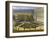 Promenade de Louis XIV en vue du Parterre du Nord dans les jardins de Versailles vers 1688-Etienne Allegrain-Framed Giclee Print