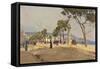 Promenade Des Anglais, Nice-Fausto Zonaro-Framed Stretched Canvas