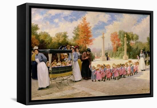 Promenade Des Enfants-Timoleon Marie Lobrichon-Framed Stretched Canvas
