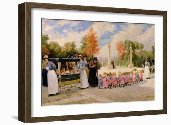 Promenade Des Enfants-Timoleon Marie Lobrichon-Framed Giclee Print