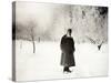 Promenade Hivernale De Leon Tolstoi (1828-1910). Photographie a L'albumine De Sophia Andreevna Tols-Sophia Andreevna Tolstaya-Stretched Canvas