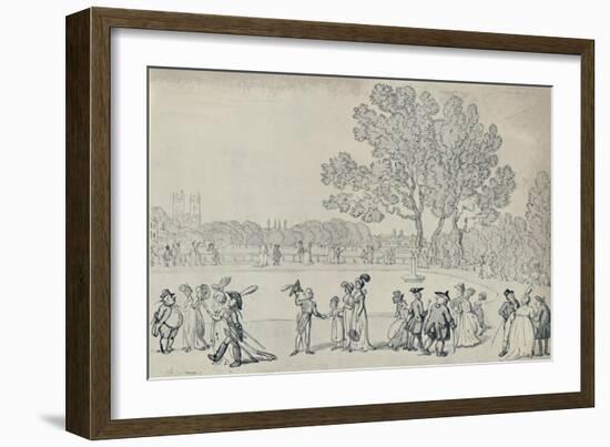 'Promenade in the Green Park, 1808', (1920)-Thomas Rowlandson-Framed Giclee Print