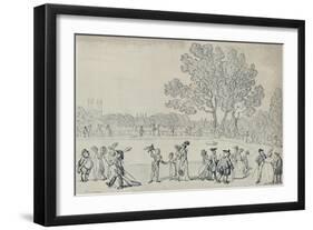 'Promenade in the Green Park, 1808', (1920)-Thomas Rowlandson-Framed Giclee Print