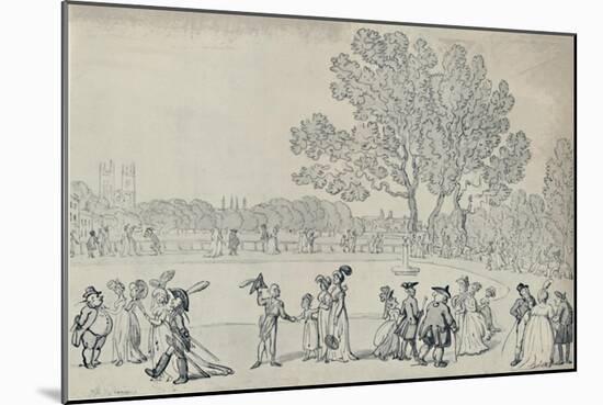 'Promenade in the Green Park, 1808', (1920)-Thomas Rowlandson-Mounted Giclee Print