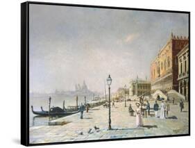 Promenade in Venice-Etienne Leroy-Framed Stretched Canvas