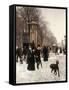 Promenade on a Winter Day, Brussels, 1887-Frans Gaillard-Framed Stretched Canvas