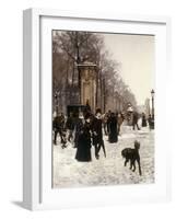 Promenade on a Winter Day, Brussels, 1887-Frans Gaillard-Framed Giclee Print