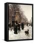 Promenade on a Winter Day, Brussels, 1887-Frans Gaillard-Framed Stretched Canvas