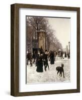 Promenade on a Winter Day, Brussels, 1887-Frans Gaillard-Framed Giclee Print