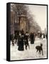 Promenade on a Winter Day, Brussels-Francois Gailliard-Framed Stretched Canvas
