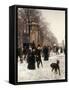 Promenade on a Winter Day, Brussels-Francois Gailliard-Framed Stretched Canvas