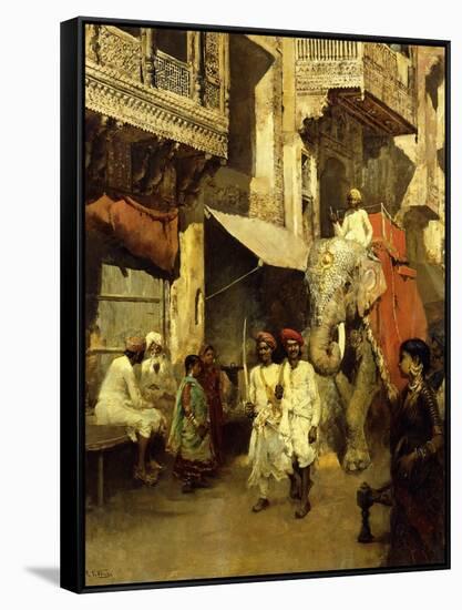 Promenade on an Indian Street-Edwin Lord Weeks-Framed Stretched Canvas