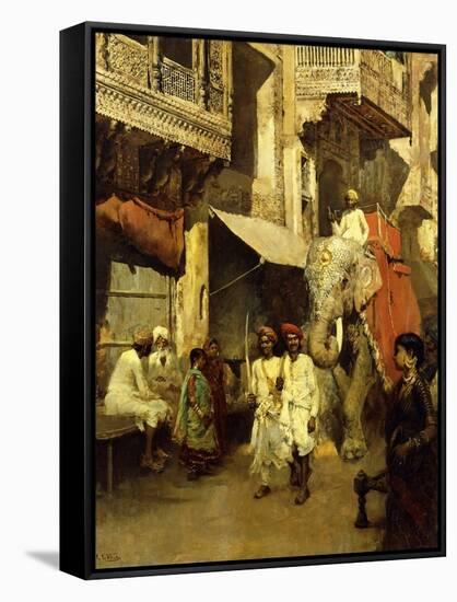 Promenade on an Indian Street-Edwin Lord Weeks-Framed Stretched Canvas