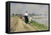 Promenade on the Banks of the Rhine, 1920-Hugo Mühlig-Framed Stretched Canvas