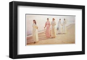 Promenade on the Beach-Michael Peter Ancher-Framed Art Print