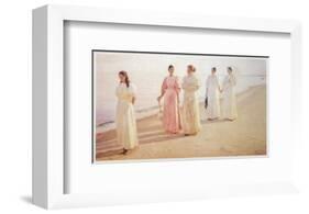 Promenade on the Beach-Michael Peter Ancher-Framed Art Print