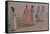 Promenade on the Beach-Michael Peter Ancher-Framed Stretched Canvas