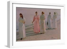 Promenade on the Beach-Michael Peter Ancher-Framed Giclee Print