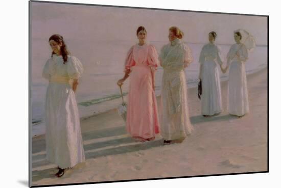 Promenade on the Beach-Michael Peter Ancher-Mounted Giclee Print