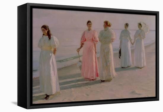 Promenade on the Beach-Michael Peter Ancher-Framed Stretched Canvas