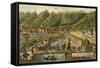 Promenade on the Wiere in Carsbad-null-Framed Stretched Canvas