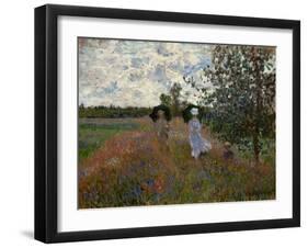 Promenade pres d'Argenteuil, 1873. Canvas,60 x 81 cm Inv.5332.-Claude Monet-Framed Giclee Print