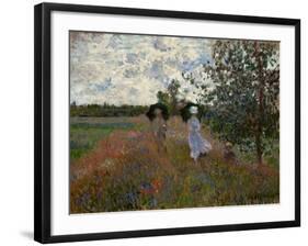 Promenade pres d'Argenteuil, 1873. Canvas,60 x 81 cm Inv.5332.-Claude Monet-Framed Giclee Print