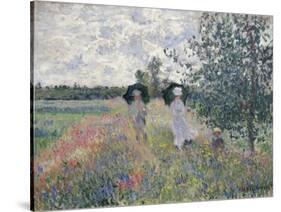 Promenade Pres D'Argenteuil-Claude Monet-Stretched Canvas