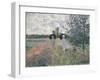 Promenade Pres D'Argenteuil-Claude Monet-Framed Premium Giclee Print