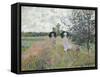 Promenade Près D'Argenteuil-Claude Monet-Framed Stretched Canvas