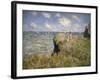 Promenade sur la falaise à Pourville-Claude Monet-Framed Giclee Print