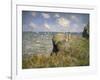 Promenade sur la falaise à Pourville-Claude Monet-Framed Giclee Print