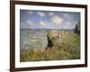 Promenade sur la falaise à Pourville-Claude Monet-Framed Giclee Print