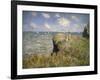 Promenade sur la falaise à Pourville-Claude Monet-Framed Giclee Print