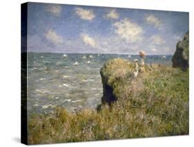 Promenade sur la falaise à Pourville-Claude Monet-Stretched Canvas