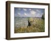 Promenade sur la falaise à Pourville-Claude Monet-Framed Giclee Print