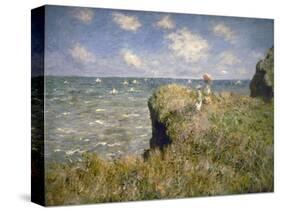 Promenade sur la falaise à Pourville-Claude Monet-Stretched Canvas