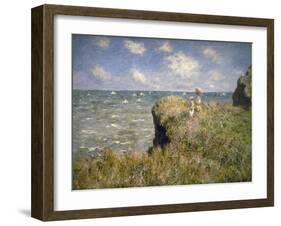 Promenade sur la falaise à Pourville-Claude Monet-Framed Giclee Print