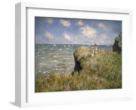 Promenade sur la falaise à Pourville-Claude Monet-Framed Giclee Print