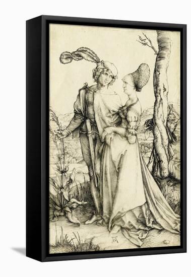 Promenade (Young Couple Threatened by Death)-Albrecht Dürer-Framed Stretched Canvas