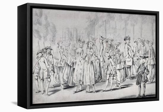 Promenaders in St.James's Park-John Collet-Framed Stretched Canvas