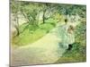 Promenaders in the Garden, 1898-Childe Hassam-Mounted Premium Giclee Print