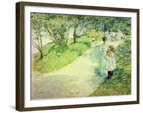 Promenaders in the Garden, 1898-Childe Hassam-Framed Giclee Print